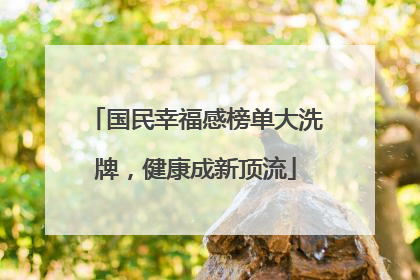 国民幸福感榜单大洗牌，健康成新顶流