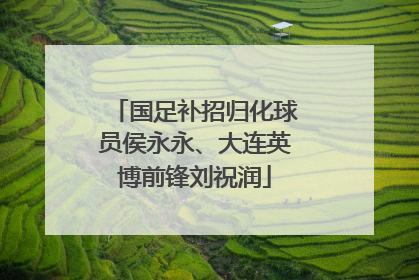 国足补招归化球员侯永永、大连英博前锋刘祝润