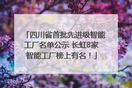 四川省首批先进级智能工厂名单公示 长虹8家智能工厂榜上有名！