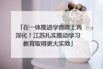 在一体推进学查改上再深化！江苏扎实推动学习教育取得更大实效