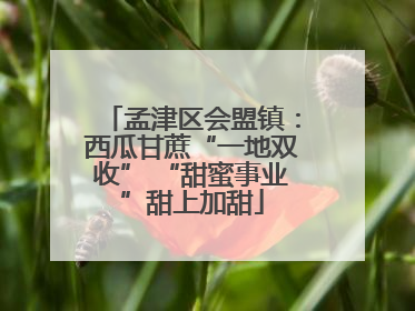 孟津区会盟镇：西瓜甘蔗“一地双收” “甜蜜事业”甜上加甜