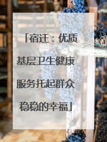 宿迁：优质基层卫生健康服务托起群众稳稳的幸福