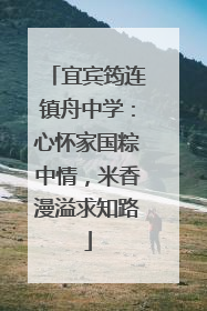 宜宾筠连镇舟中学：心怀家国粽中情，米香漫溢求知路