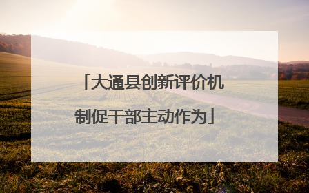 大通县创新评价机制促干部主动作为