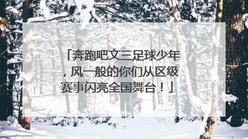 奔跑吧文三足球少年，风一般的你们从区级赛事闪亮全国舞台！