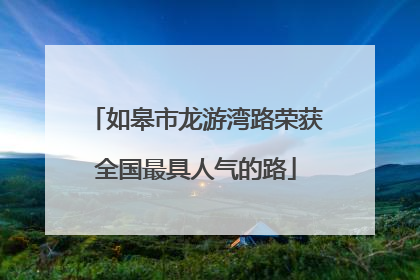 如皋市龙游湾路荣获全国最具人气的路