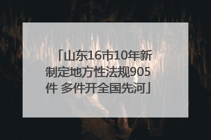 山东16市10年新制定地方性法规905件 多件开全国先河
