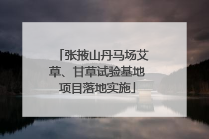 张掖山丹马场艾草、甘草试验基地项目落地实施
