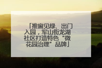 推窗见绿、出门入园，军山街龙湖社区打造特色“微花园治理”品牌