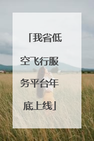 我省低空飞行服务平台年底上线