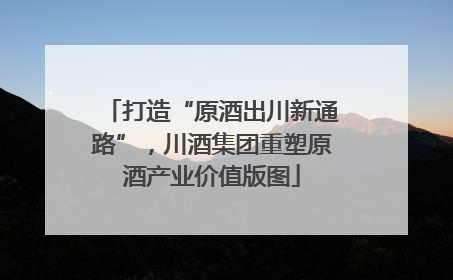打造“原酒出川新通路”，川酒集团重塑原酒产业价值版图