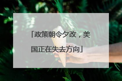 政策朝令夕改，美国正在失去方向