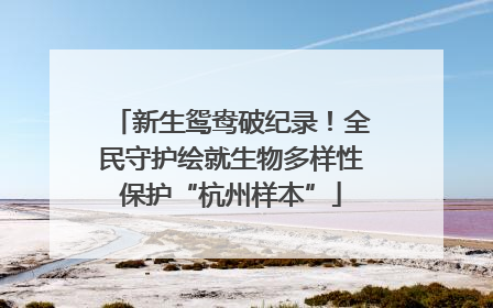 新生鸳鸯破纪录！全民守护绘就生物多样性保护“杭州样本”