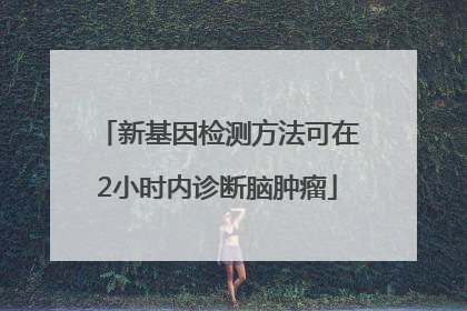 新基因检测方法可在2小时内诊断脑肿瘤