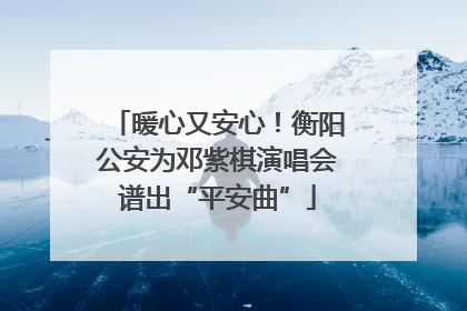 暖心又安心！衡阳公安为邓紫棋演唱会谱出“平安曲”