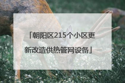 朝阳区215个小区更新改造供热管网设备
