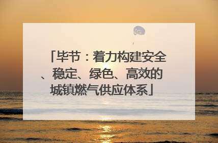 毕节：着力构建安全、稳定、绿色、高效的城镇燃气供应体系