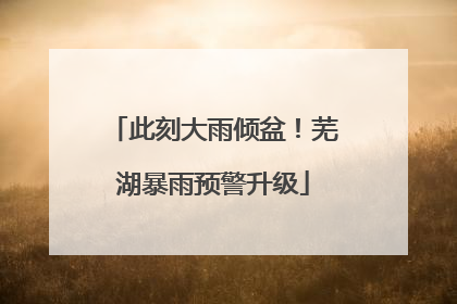 此刻大雨倾盆！芜湖暴雨预警升级