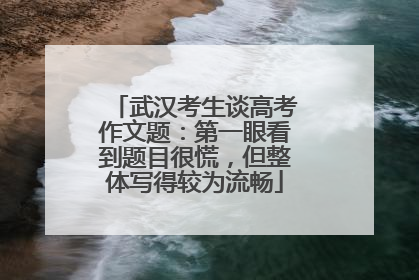 武汉考生谈高考作文题：第一眼看到题目很慌，但整体写得较为流畅