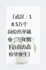 武汉：18.5万个岗位托举就业，三年留下近百万高校毕业生