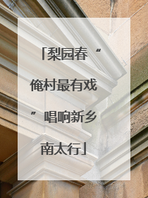 梨园春“俺村最有戏”唱响新乡南太行