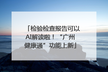 检验检查报告可以AI解读啦！“广州健康通”功能上新