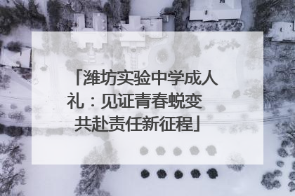 潍坊实验中学成人礼：见证青春蜕变 共赴责任新征程
