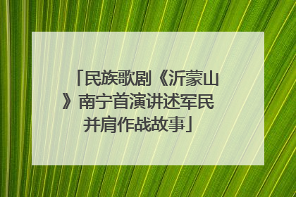 民族歌剧《沂蒙山》南宁首演讲述军民并肩作战故事