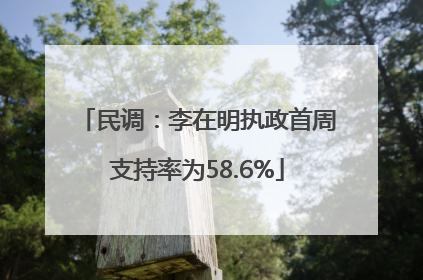 民调：李在明执政首周支持率为58.6%