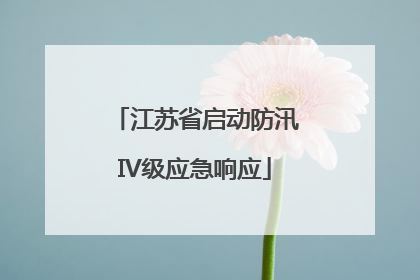 江苏省启动防汛IV级应急响应