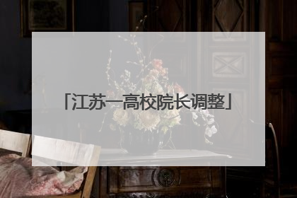 江苏一高校院长调整