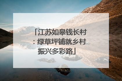 江苏如皋钱长村：绿草坪铺就乡村振兴多彩路
