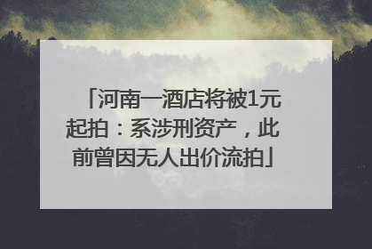河南一酒店将被1元起拍：系涉刑资产，此前曾因无人出价流拍