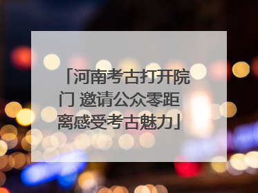 河南考古打开院门 邀请公众零距离感受考古魅力