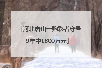 河北唐山一购彩者守号9年中1800万元