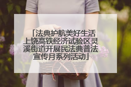 法典护航美好生活 上饶高铁经济试验区灵溪街道开展民法典普法宣传月系列活动