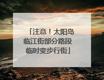 注意！太阳岛临江街部分路段临时变步行街