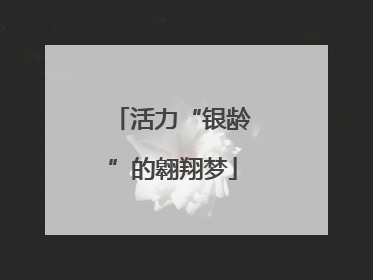 活力“银龄”的翱翔梦
