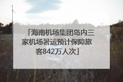 海南机场集团岛内三家机场暑运预计保障旅客842万人次