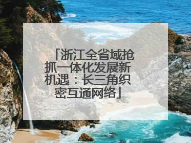 浙江全省域抢抓一体化发展新机遇：长三角织密互通网络