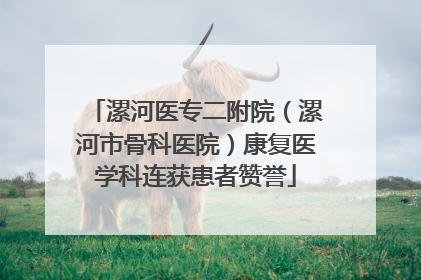 漯河医专二附院（漯河市骨科医院）康复医学科连获患者赞誉