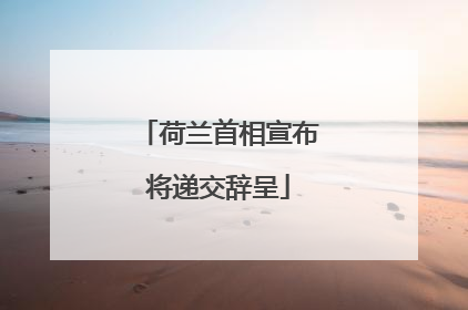 荷兰首相宣布将递交辞呈