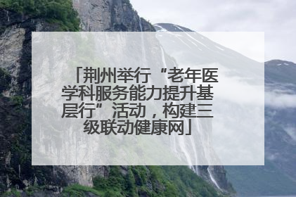 荆州举行“老年医学科服务能力提升基层行”活动，构建三级联动健康网