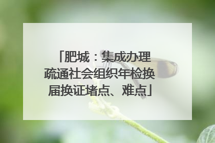 肥城：集成办理 疏通社会组织年检换届换证堵点、难点