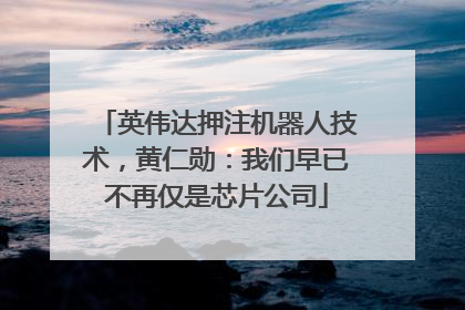 英伟达押注机器人技术，黄仁勋：我们早已不再仅是芯片公司