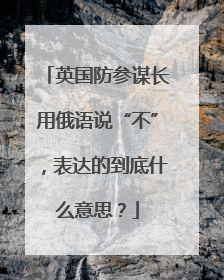 英国防参谋长用俄语说“不”，表达的到底什么意思？