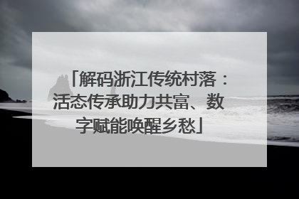 解码浙江传统村落：活态传承助力共富、数字赋能唤醒乡愁
