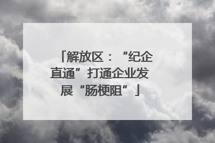 解放区：“纪企直通”打通企业发展“肠梗阻”
