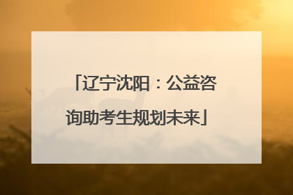 辽宁沈阳：公益咨询助考生规划未来