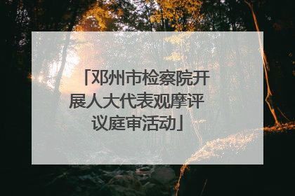 邓州市检察院开展人大代表观摩评议庭审活动